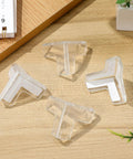Four Pack PVC Corner Guards for Furniture and Tables, No Tools Needed, Easy Install Edge Protectors on wooden surface