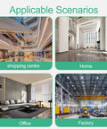 Four scenarios for DIN Rail Mount Modular Power Socket: shopping centre, home, office, factory.