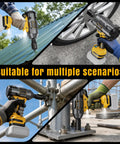 Pro Shop Three Quarter Inch Cordless Brushless Impact Wrench delivering a kickass 1600 Ft Lbs of serious torque being used on various job sites.