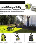 Aluminum Three Quarter Inch Pressure Washer Hose Adapter With Built In Filter shown with various compatible pressure washers
