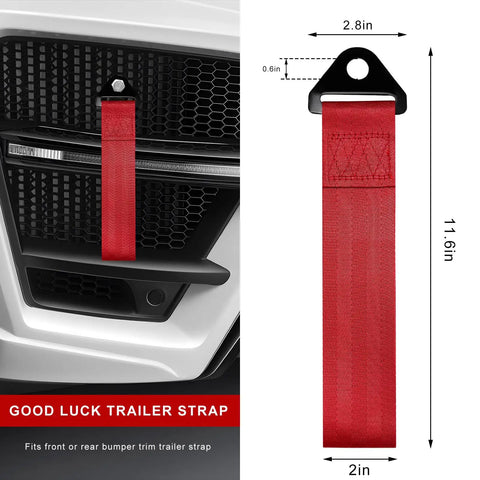 Universal Heavy Duty Tow Strap For Car Truck And Suv Off Road Recovery Badass 4400 Pound Nylon Traction Rope with attached hook