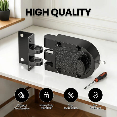 Heavy Duty Single Cylinder Deadbolt Lock With Keyed Entry For Exterior Doors Built Tough Anti Pry And Anti Kick Security Door Lock Matte Black Finish Easy Install And Strong Alloy Construction