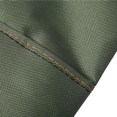 Close-up of reinforced double sailcloth and tough stitching on Snake Bite Guard Leg Gaiter built for hiking and camping.