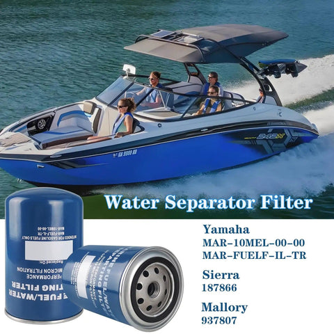 Water Separator Filter 10 Micron For Yamaha MAR-FUELF-IL-TR Sierra 18-7866 Mallory 9-37807, boat and filter combo image