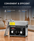 3L Ultrasonic Cleaner With Degas And Gentle Modes 120W Heater Stainless Steel Tank Timer And Knob Controls on kitchen counter