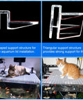 Crystal Clear Six Pack Aquarium Lid Clips Fit Rimless Fish Tanks Securing Glass Covers And Hood Supports Perfect For 5 To 6Mm Thicknesses. L and triangular clip supports shown.