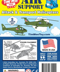 Packaging for Air Support Helicopters 2 Pack OD Green Plastic Army Men Choppers US Made 1 50 Scale 8 Inch Long Battle Toys