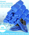 Waterproof Disposable Shoe Covers Non Slip For Indoors And Light Outdoors CPE Plastic Booties 100 Pairs (200 Pieces) Premium Shoe Protectors