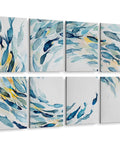 Top Shelf Acoustic Wall Panels With Dope Watercolor Fish Art For Bedroom And Podcast Room Sound Absorbing Polyester Fiber Decor Noise Fighting Wall Tiles 8 Piece Collection, watercolor fish design on eight panels.