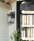 Dusk To Dawn Exterior Wall Lights With Built In Sensor, Outdoor Wall Lanterns Auto On Off, waterproof sconces shown mounted