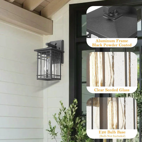 Dusk To Dawn Exterior Wall Lights With Built In Sensor, Outdoor Wall Lanterns Auto On Off, waterproof sconces shown mounted