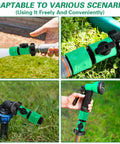 Garden Hose Quick Connect Kit With Three Quarter Inch GHT Female Connectors And Valve Quick Release, Hose Fittings for lawn, patio, and garden irrigation, four pack, easy switch between sprinklers, nozzles, and sprayers