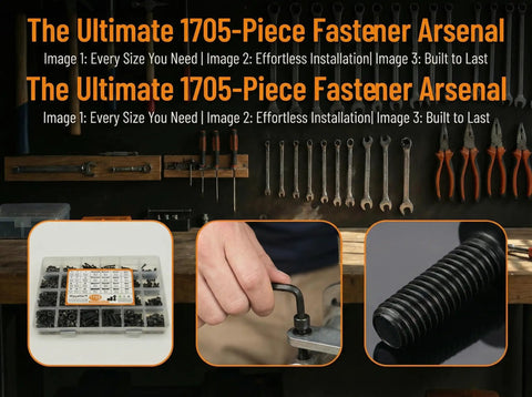 Massive 1760 Piece Metric Screw Set M2 To M5 With Alloy Steel Hex Socket Head Cap Bolts And Nuts, Black Zinc Plated Anti Rust Finish