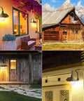 Two Pack Solar Barn Lights With Motion Sensor And 3 Lighting Modes illuminating outdoor spaces like porches and barns