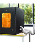 3D Printer Enclosure With Ventilation Kit And LED Lighting For FDM DLP SLA LCD Printers, Keeps Fumes Out, on table