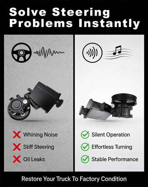 Power Steering Pump With Pulley And Reservoir For Dodge Ram 1500 2002 Through 2007 Beefed Up Complete Assembly comparison