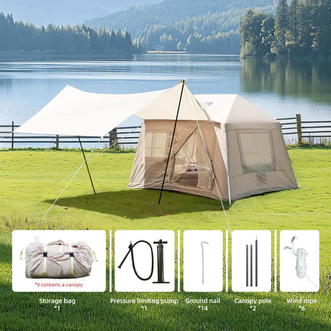 Inflatable Camping Tent With Detachable Top For All Season Weatherproof Outdoor Shelter Built For Stargazing And Night Sky Watching