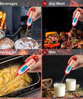 Digital Meat Thermometer With Instant Read In 1 To 2 Seconds Waterproof Food Thermometer With A 5.1 Inch Extra Long Probe For Cooking Grilling Barbecue Confectionery And A Handy Gift For Friends And Family used in beverages, meat, frying oil, and milk