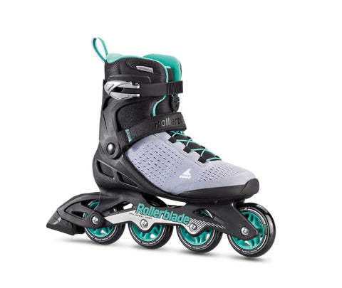 Zetrablade Elite Women's Fitness Inline Skates For Everyday Cruising, Comfort Fit Boot With Buckle Cuff, 80mm Wheels, Black and Powder Blue