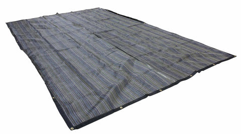 10x16 Foot 10oz Multi Mesh Tarp PVC Coated Polyethylene Shade Roll Off Heavy Duty Black Mesh 50 Percent Shade with brass grommets