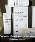 Mens 3 Piece Skincare Set With Exfoliating Scrub Bar Purifying Facial Cleanser And Hydrating Facial Moisturizer Vegan Grooming Essentials Great Gift For Men displayed on shelf.