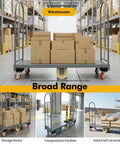 Beefy Heavy Duty 2000 Lb U Boat Cart Platform Truck Dolly For Warehouse Moving And Material Handling, Steel Frame With A 2mm Thick Platform, Durable Utility Cart For Boxes Equipment And Supplies loaded with boxes in warehouse