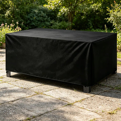 Outdoor Coffee Table Cover 48 Inch Long 24 Inch Wide 28 Inch High Waterproof Windproof Garden Furniture Cover for Rectangle Patio Tables Durable Oxford Cloth With Silicone Inner Layer Fits Most Rectangular Sets on a patio