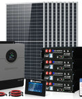 Rock Solid 10KW Off Grid Solar Kit With Split Phase Inverter 5310W PV Panels And 20Kwh Battery Bank, includes solar panels and inverter.