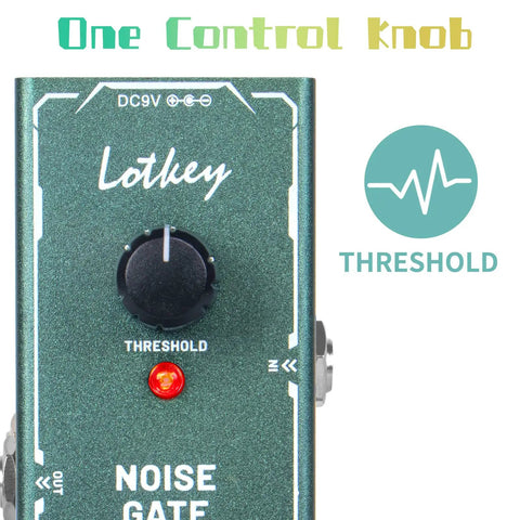 Noise Gate Pedal For Electric Guitars Mini Stompbox True Bypass 9V DC Power with threshold knob detail