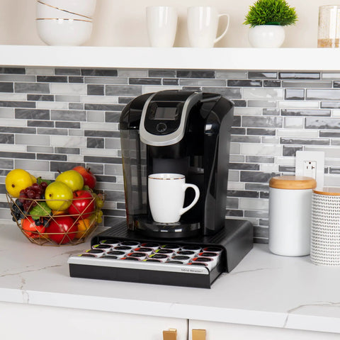 36 Pod Single Serve Coffee Pod Drawer Organizer For Countertop Coffee Station Base, Holds Up To 36 Pods, Black Finish