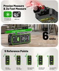 Heavy Duty Dual Laser Distance Meter Serving Up A Solid 395 Foot Range With Slick Phone App Sync And Quick USB C Charge For Contractors And DIY Crews Expecting Rock Solid Tool Performance All Day Long showing precise measurement detail, user interface, and functionality.