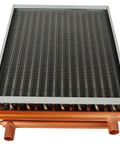 16x18 Water To Air Heat Exchanger For Forced Air Heating with copper ports and aluminum tubes, featuring a durable 306 steel case.