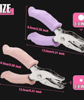Two Pack Handheld Hole Punch Set With 1/8 Inch And 1/4 Inch Holes Includes 10 Binder Rings Heavy Duty Metal Punches For Crafts Tags Tickets And Paper Projects, featuring purple and pink ergonomic handles with size labels