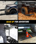 Tough As Nails Off Road Recovery Traction Boards With Built In Jack Lift Base on mud, sand, and snow for 4x4 rescue and escape.