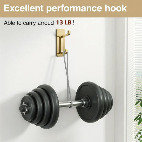 Secure All Your Gear With These Rock Solid Self Adhesive Wall Hooks Built For Heavy Duty Bathroom And Kitchen Use Featuring Killer Sticky Grab Technology No Drilling Required Smooth Brushed Gold Four Pack Deal