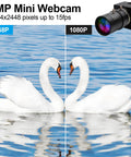8MP USB Camera With 10X Optical Zoom And 5 To 50mm Varifocal Lens For PC And UVC WebCam That Delivers Slick Crisp Footage On Linux Windows Android And Mac OS At 15fps displaying image quality comparison of swans at 2448P and 1080P