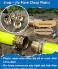 Grab This Ultimate 3/4 In Garden Hose End Repair Kit With Male And Female Fittings To Fix Leaks Fast And Save Cash On Expensive Replacements For Your Water Hose Ends brass connectors on garden hose
