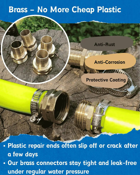 Grab This Ultimate 3/4 In Garden Hose End Repair Kit With Male And Female Fittings To Fix Leaks Fast And Save Cash On Expensive Replacements For Your Water Hose Ends brass connectors on garden hose