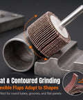 10 Pack 1 3 Eighth Inch Flap Wheel Sander 80 Grit For Drill Aluminum Oxide Emery Cloth Flaps For Wood Metal Rust Paint Removal And Surface Polishing adapting to shapes
