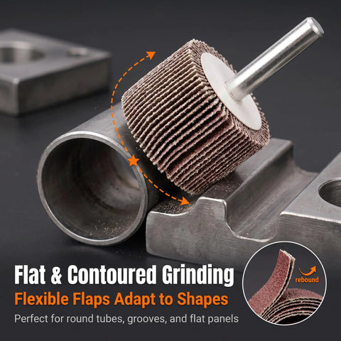 10 Pack 1 3 Eighth Inch Flap Wheel Sander 80 Grit For Drill Aluminum Oxide Emery Cloth Flaps For Wood Metal Rust Paint Removal And Surface Polishing adapting to shapes