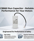 Heavy Duty Run Capacitor For Motors And Air Compressors 250VAC 120uF 50 60Hz Durable with safety and performance details
