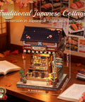 Dope DIY Japanese Izakaya Book Nook Kit For Adults Teens And Beginners, Tiny House Bookshelf Decor with red lanterns