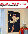 Round Cord Clips For No Tool Cable Management Clear Damage Free Hanging Wall Clips Pack with lights on poster