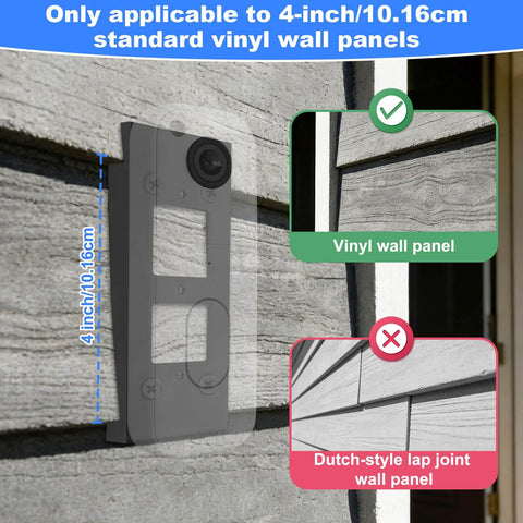 Doorbell Camera Mount For 2nd Gen Video Doorbell, Anti Theft Ring Holder on 4-inch vinyl siding, front view