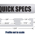 32 Inch Anodized Aluminum Combo Miter T Track Mini T Track Rail dimensions and specs diagram for woodworking projects.