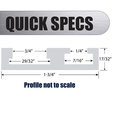 32 Inch Anodized Aluminum Combo Miter T Track Mini T Track Rail dimensions and specs diagram for woodworking projects.