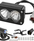 Plug And Play Dirt Bike LED Headlight Kit With 20W Bright White Light 6000K To 6500K Includes Mounting Bracket And Wiring Harness