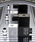 12V 1/4 Inch NPT Electric Solenoid Air Valve, 2 Way Normally Closed, Model 2V025-08 on assembly line, showing ports and fittings