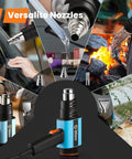 Versatile nozzles for 1800W Heavy Duty Heat Gun with Stepless Temperature Control From 122 to 1202 Degrees Fahrenheit in use.