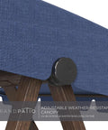 Adjustable canopy of Two Seat Patio Swing With Adjustable Tilt Canopy Outdoor Porch Swing Farmhouse Style With Removable Cushions Dark Blue